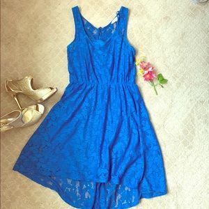 Royal blue high-low dress